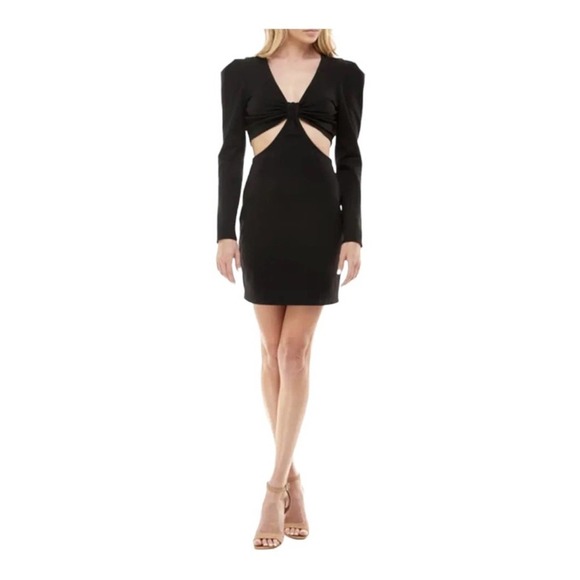 Socialite Bodycon Cut-Out Long Sleeve Mini Dress - Picture 8 of 9